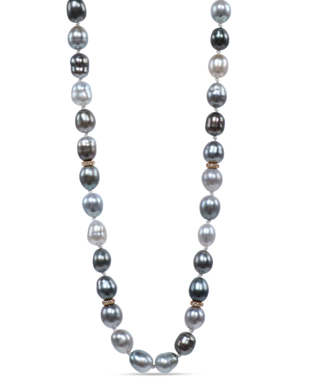 Tahit Keshi Pearl and Diamond Necklace