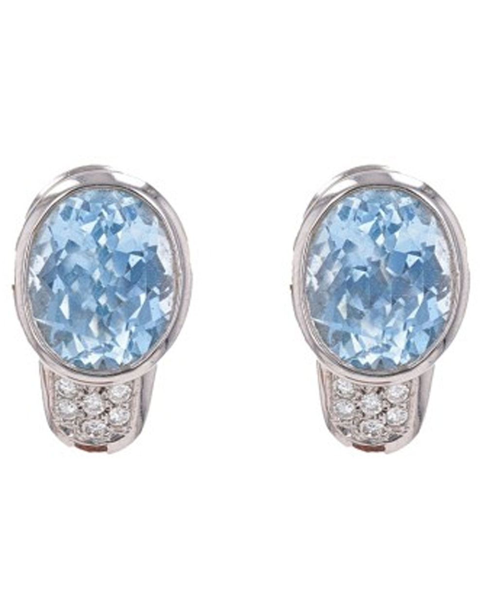 Diamond and Aquamarie Earrings