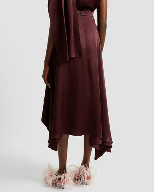 Elderberry Asymmetrical Drape Skirt