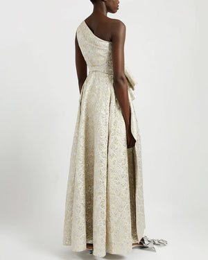 Gold Sleeveless Asymmetrical Gown
