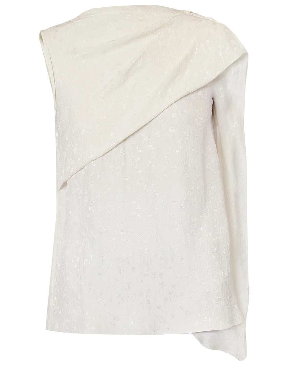 Ivory Asymmetrical Drape Blouse