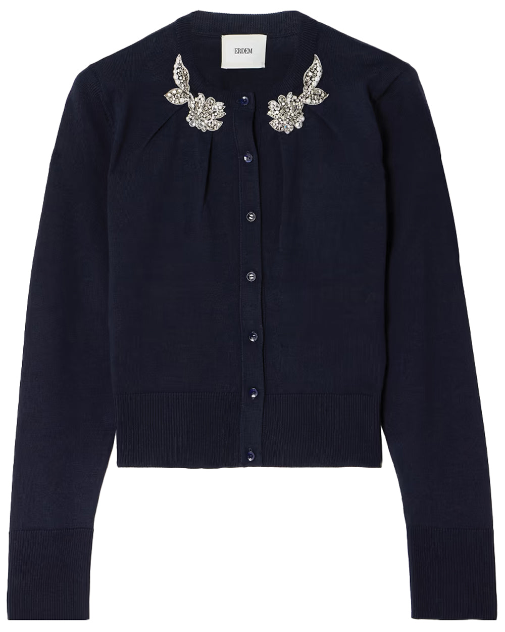 Navy Knit Drape Cardigan