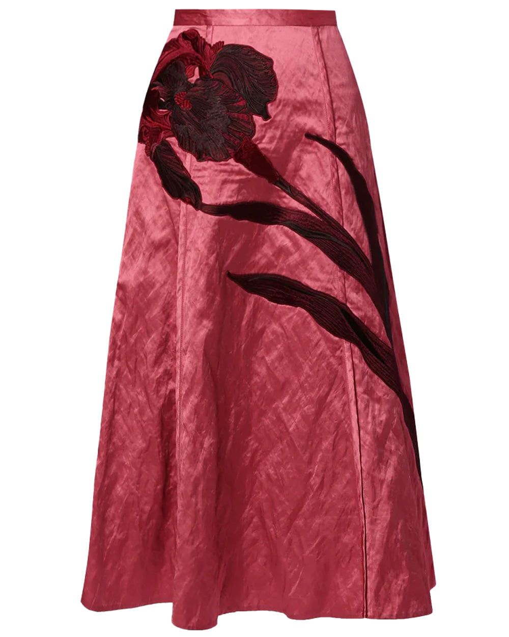 Pink Embroidered Aline Skirt