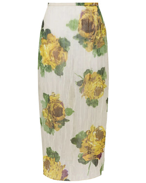 Rossini Rose Saffron Midi Slip Skirt