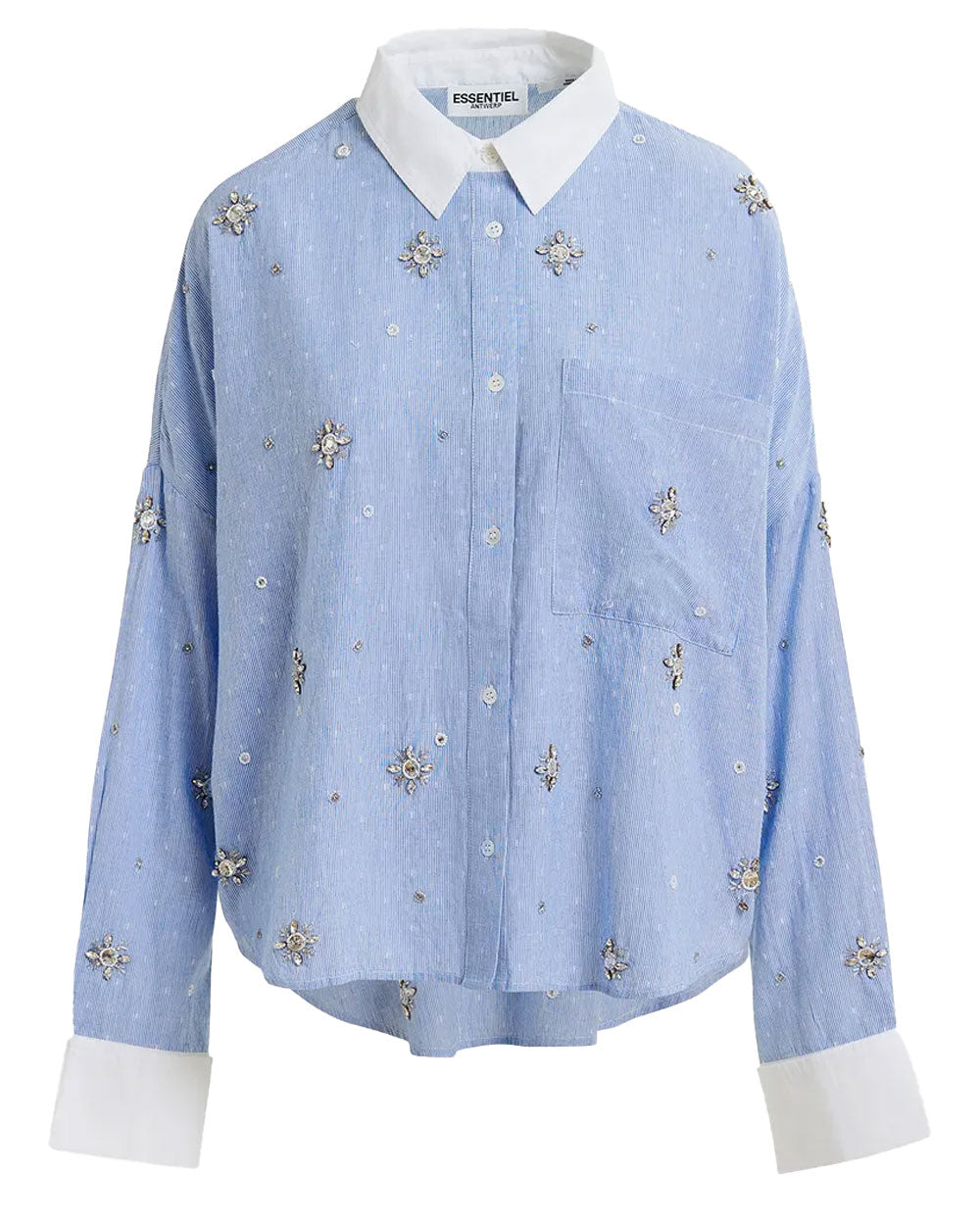 Bel Air Pinstriped Cotton Shirt with Embroidery