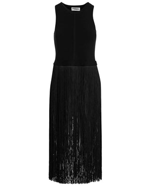 Black Gabbers Long Fringe Top