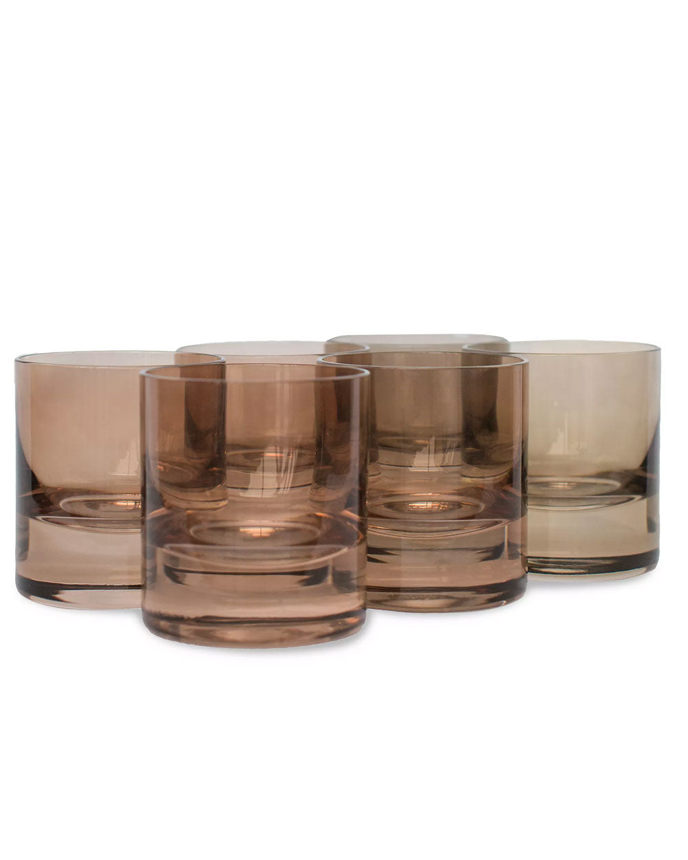 Rocks Glasses 6-Piece Set in Amber Smoke