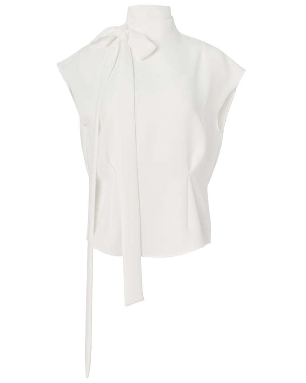 Ivory Georgette Tie Neck Blouse