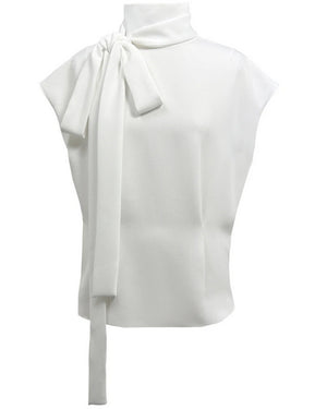 Ivory Tie Neck Blouse