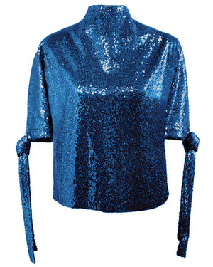 Royal Blue Sequin Pedernal Top