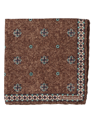 Brown Neat Medallion Pocket Square