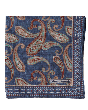 Denim Paisley Pocket Square