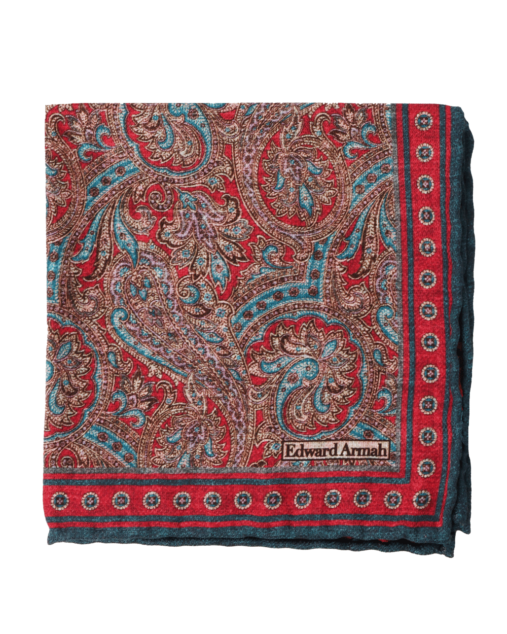 Barn Red Exploded Paisley Pocket Square