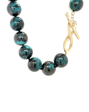 Gold Infinity Chrysocolla Necklace