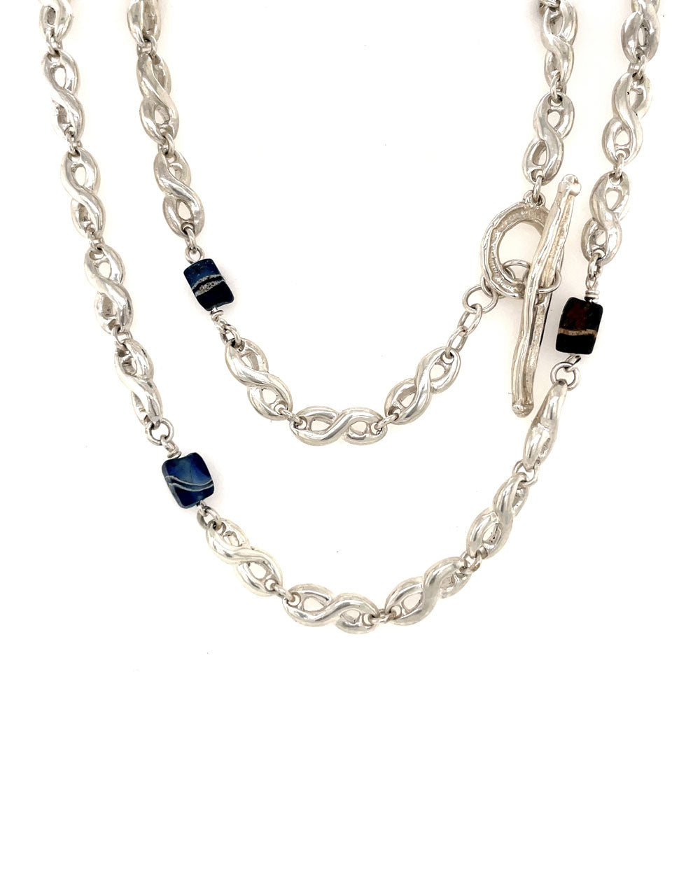 Roman Glass Infinity Link Necklace