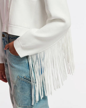 Off White Fringe Gou Knit Jacket