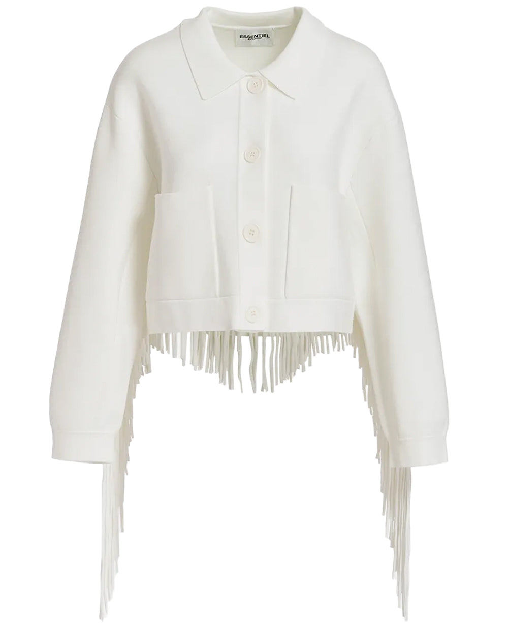 Off White Fringe Gou Knit Jacket