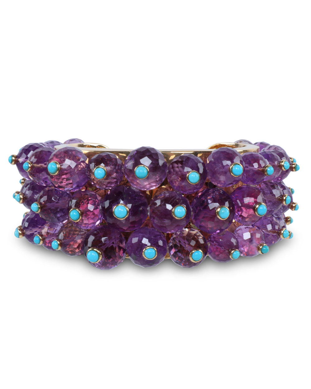 Amethyst and Turquoise Cuff