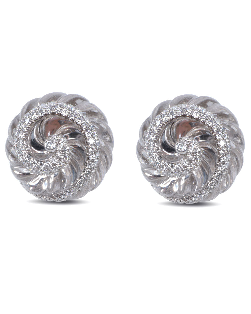 Diamond and Crystal Shell Earrings