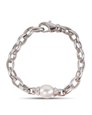 Diamond and Pearl Link Bracelet