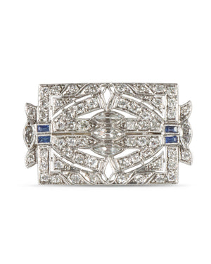 Diamond and Sapphire Brooch