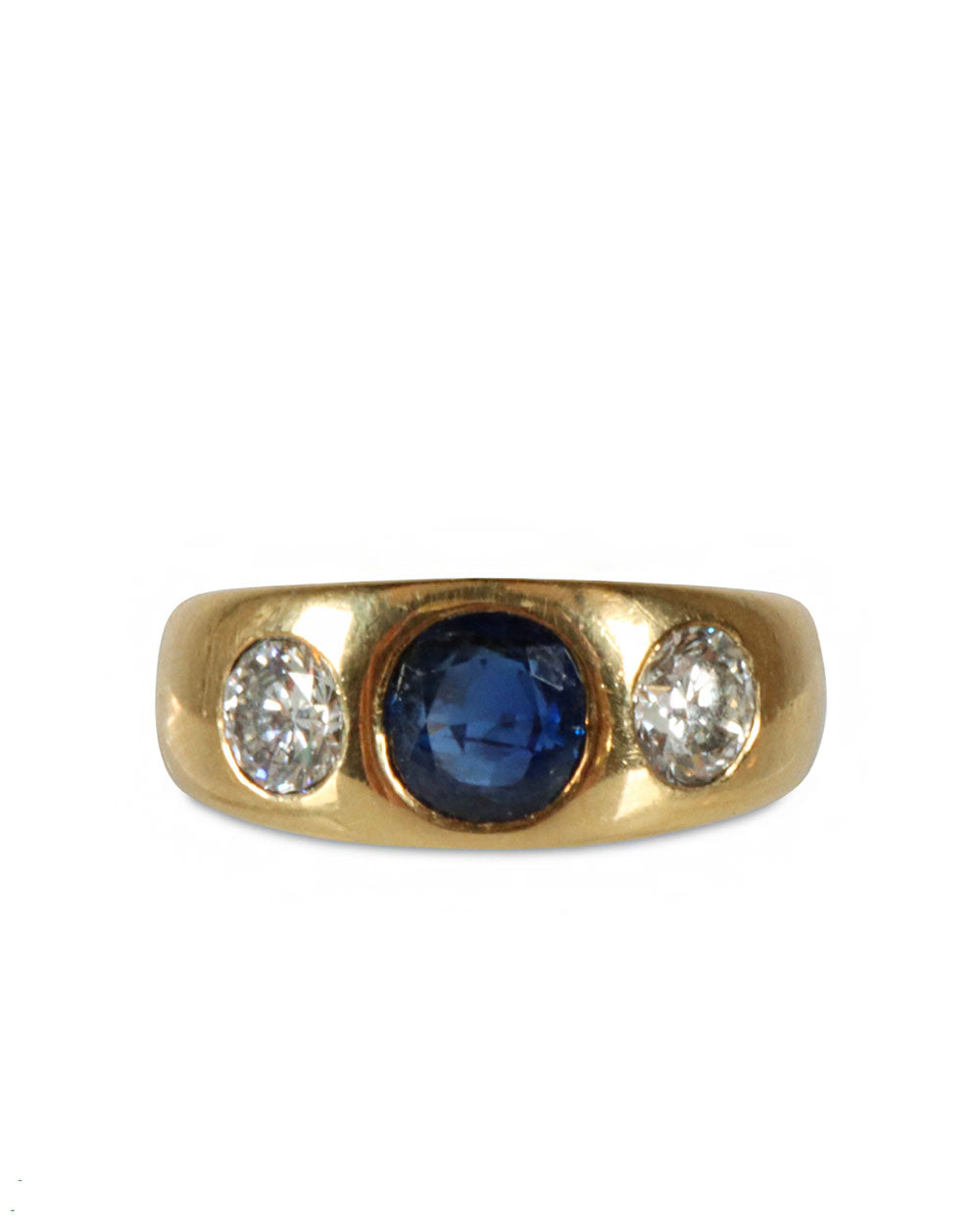 Diamond and Sapphire Oval Ring