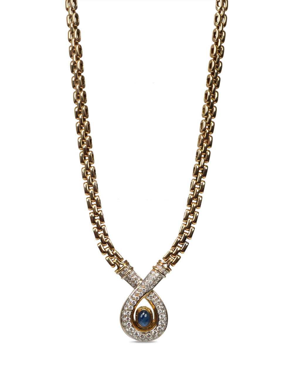 Sapphire and Diamond Egyptian Necklace