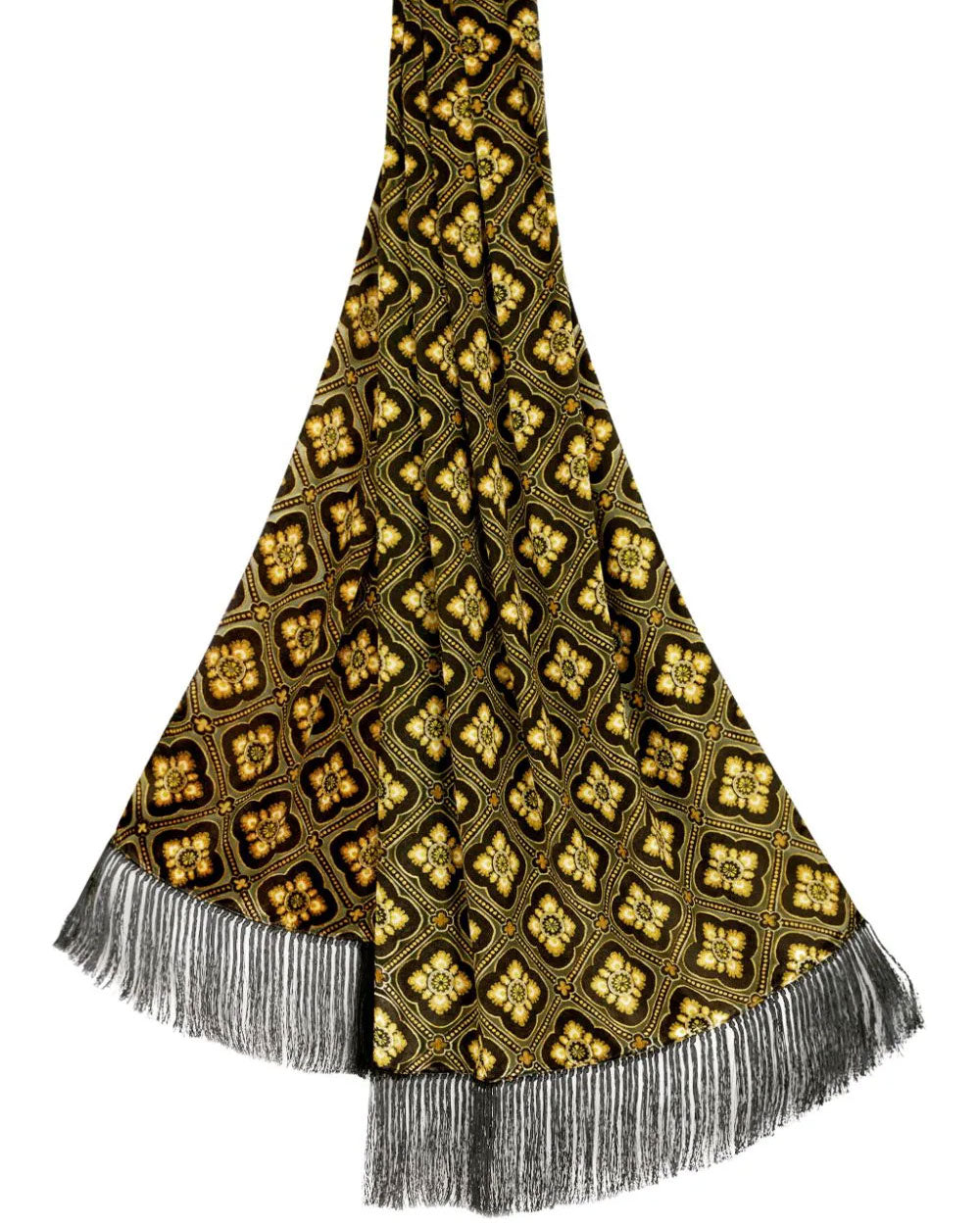 Geometric Print Scarf in Black and Gold