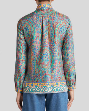 Multicolor Paisley Print Button Up Shirt