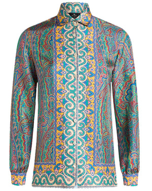 Multicolor Paisley Print Button Up Shirt