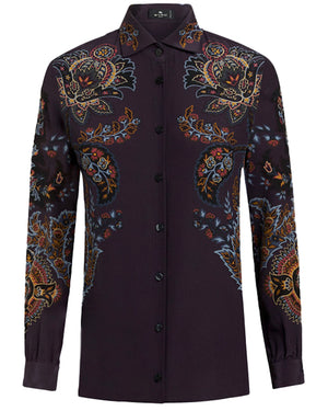 Multicolor Paisley Stampa Button Up Shirt