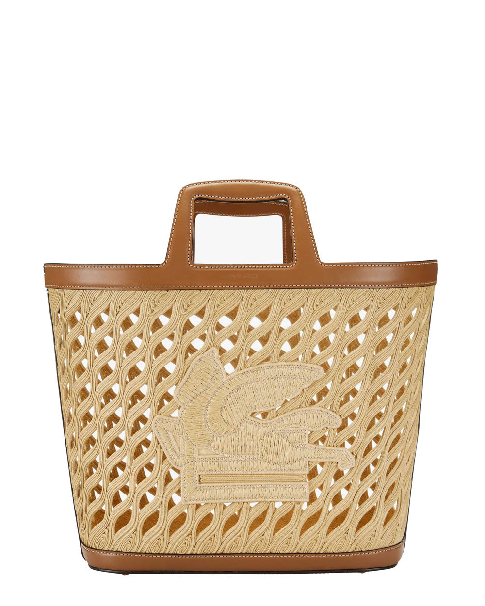 Raffia Shopping Tote in Cammello