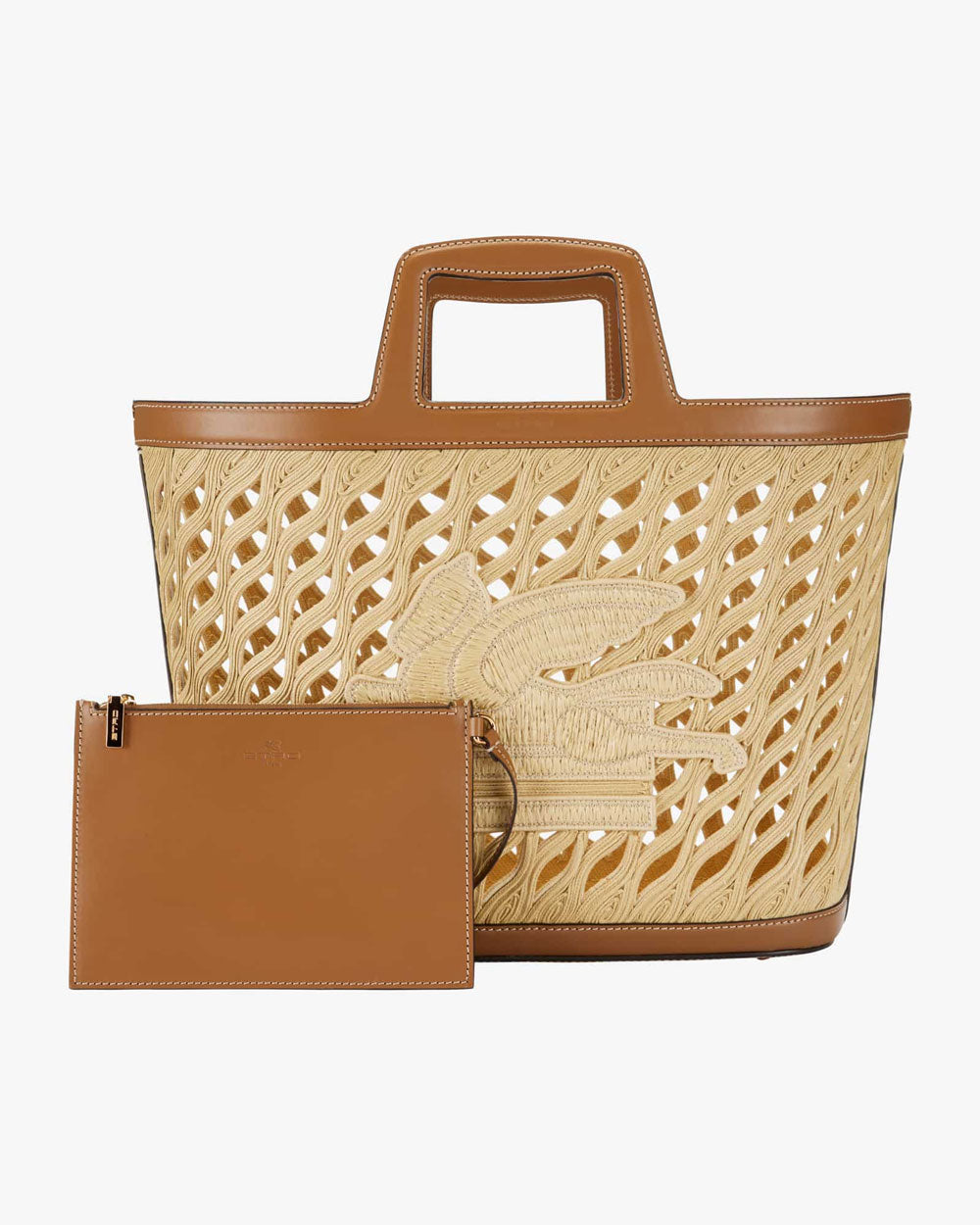 Raffia Shopping Tote in Cammello