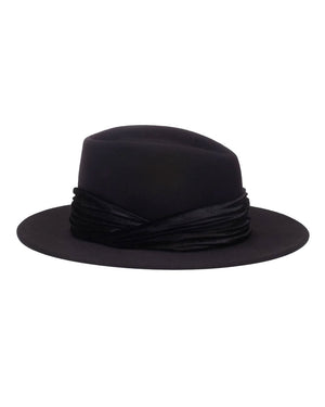 Blaine Wool Fedora Hat in Black