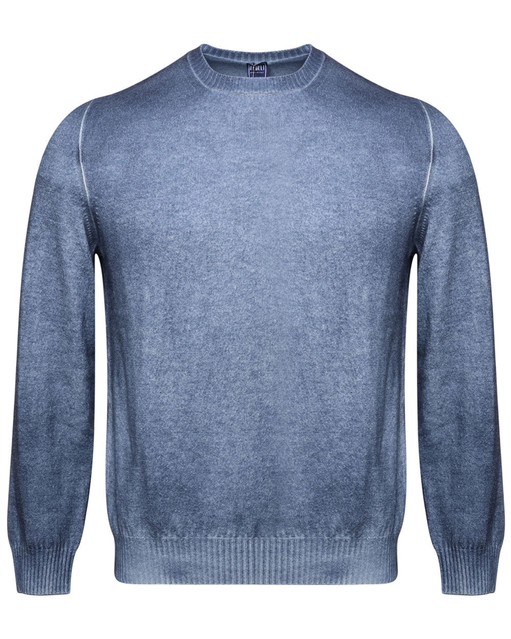 Dark Blue Spray-Dyed Crewneck Sweater