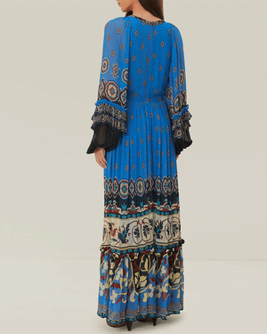 Ainka Tiles Blue Maxi Dress