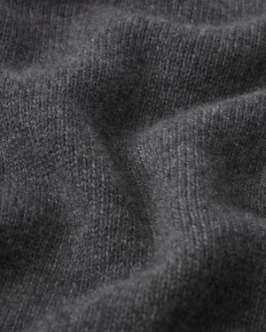 Dark Gris Heather Cashmere Gathered Sweater