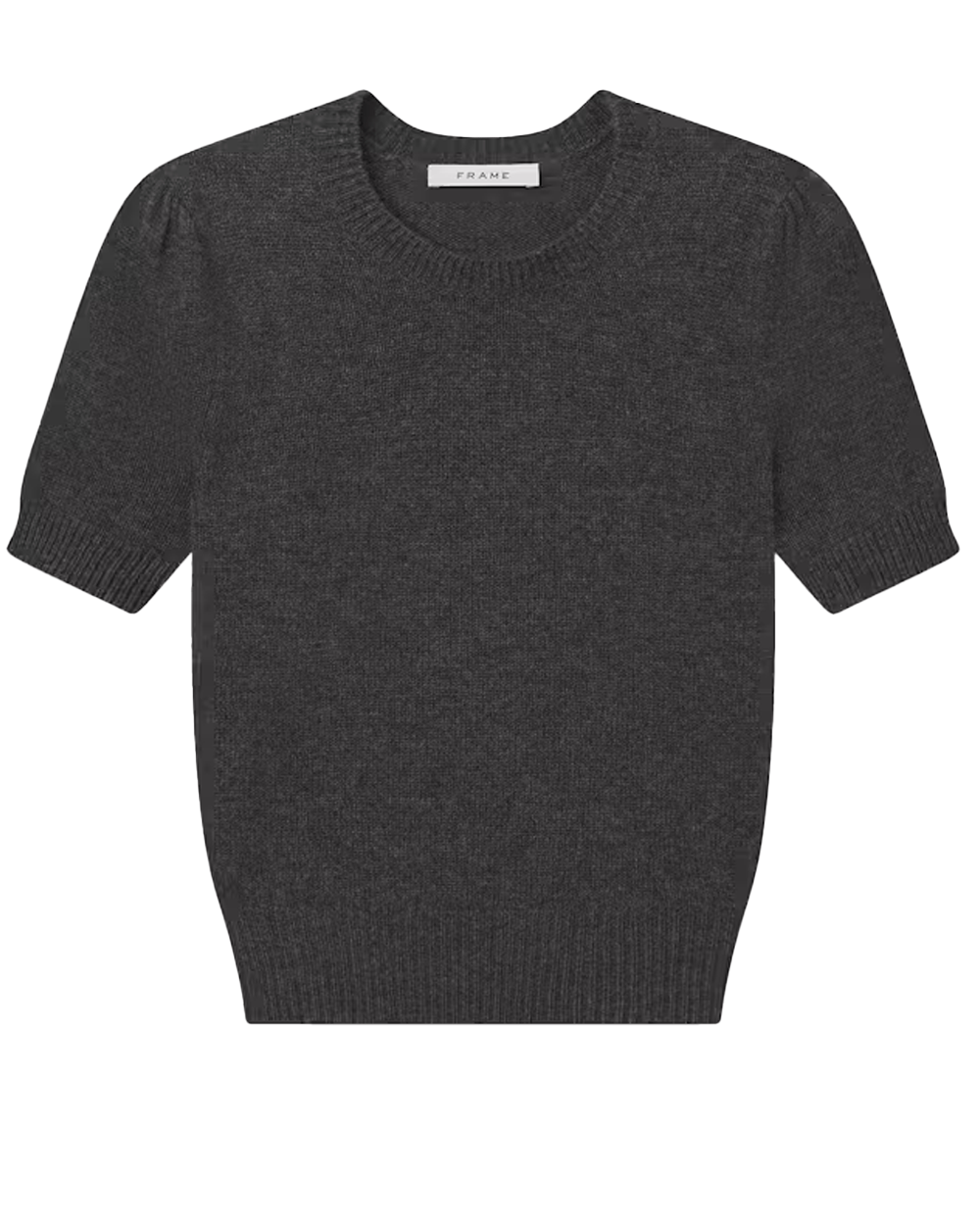 Dark Gris Heather Cashmere Gathered Sweater