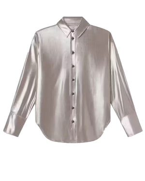 The Standard Shirt in Silver Lamé