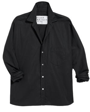 Black Superluxe Continuous Button Up Shirt