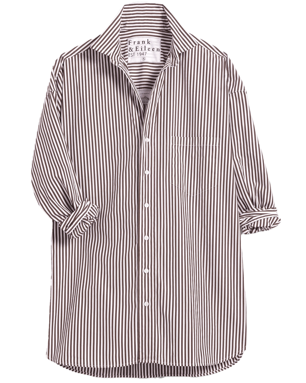 Brown Stripe Oversized Button Up Shirt