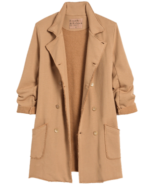 Camel Sweatshirt Trench Coat