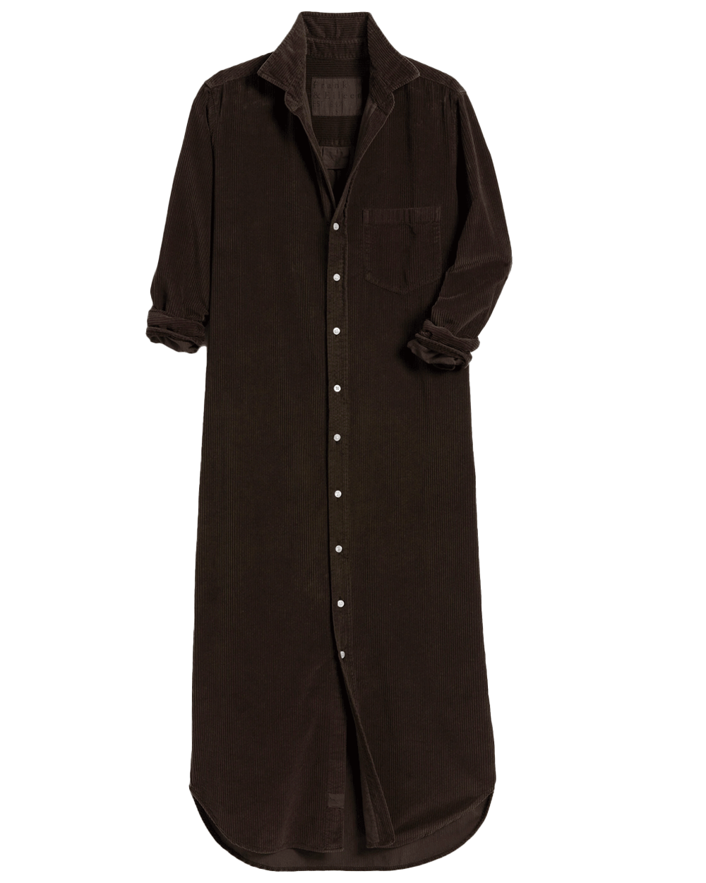 Espresso Corduroy Maxi Shirt Dress