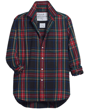 Black Red Plaid Relaxed Button Up Shirt