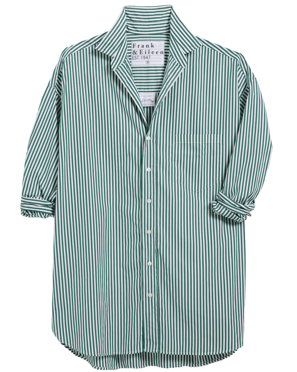 Green Stripe Oversized Button Up Shirt