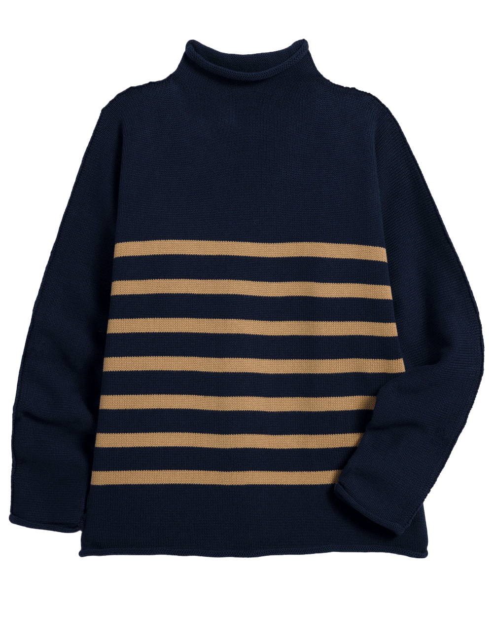 Navy with Camel Stripe Monterey Sweater