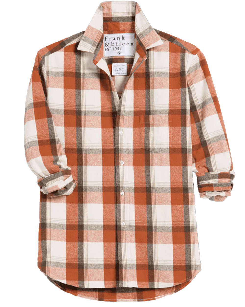 Pumpkin Brown Plaid Relaxed Button Up Shirt