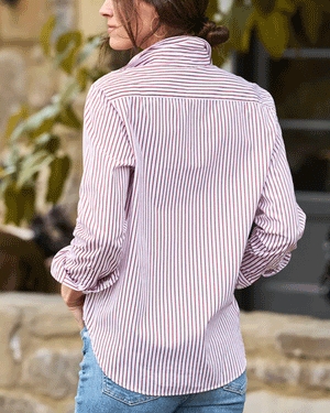 Red Stripe Relaxed Button Up Shirt