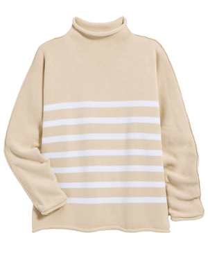 Sand with White Stripe Monterey Sweater