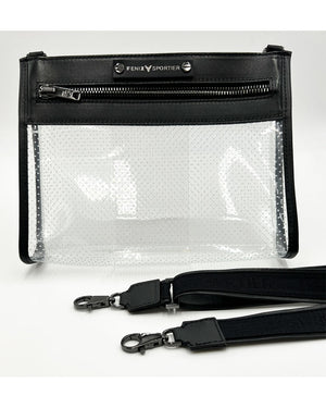 Front Row Clear Crossbody Bag in Black